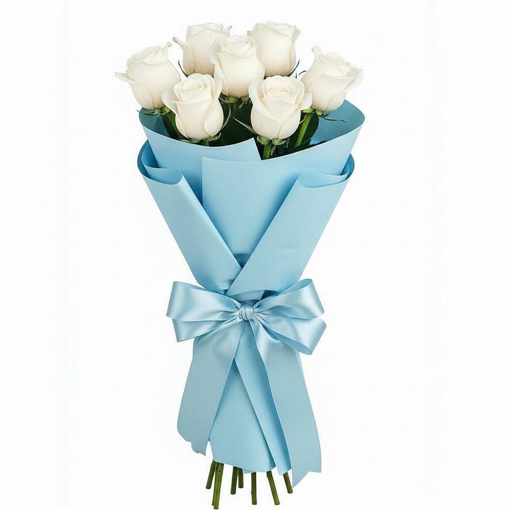 Букет 7 белых роз Проуд в Птичьем