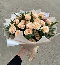 Букет Кремовые розы Латте в Птичьем