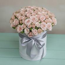 Цветочная композиция из Розы в шляпной коробке в Птичьем