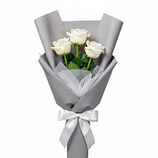 Букет 3 белые розы в Птичьем