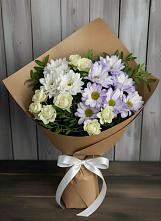 Букет цветов из:  Хризантемы и Розы в Птичьем
