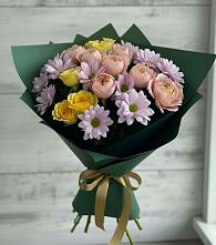 Букет цветов из:  Хризантемы и Розы в Птичьем