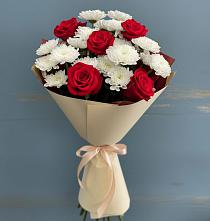 Букет цветов из:  Розы и Хризантемы #REPLACE_PRED# Птичьем