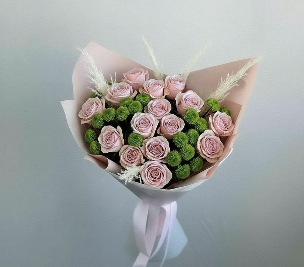 Букет цветов из: Розы и Хризантемы в Птичьем