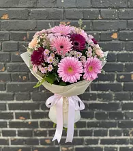 Букет цветов из:  Герберы и Хризантемы в Птичьем