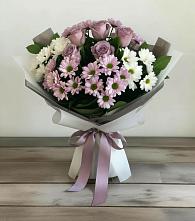 Букет цветов из:  Хризантемы и Розы #REPLACE_PRED# Птичьем