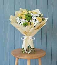 Букет цветов из:  Хризантемы и Розы #REPLACE_PRED# Птичьем