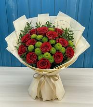 Букет цветов из:  Розы и Хризантемы в Птичьем