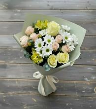 Букет цветов из:  Альстромерии, Розы и Хризантемы в Птичьем