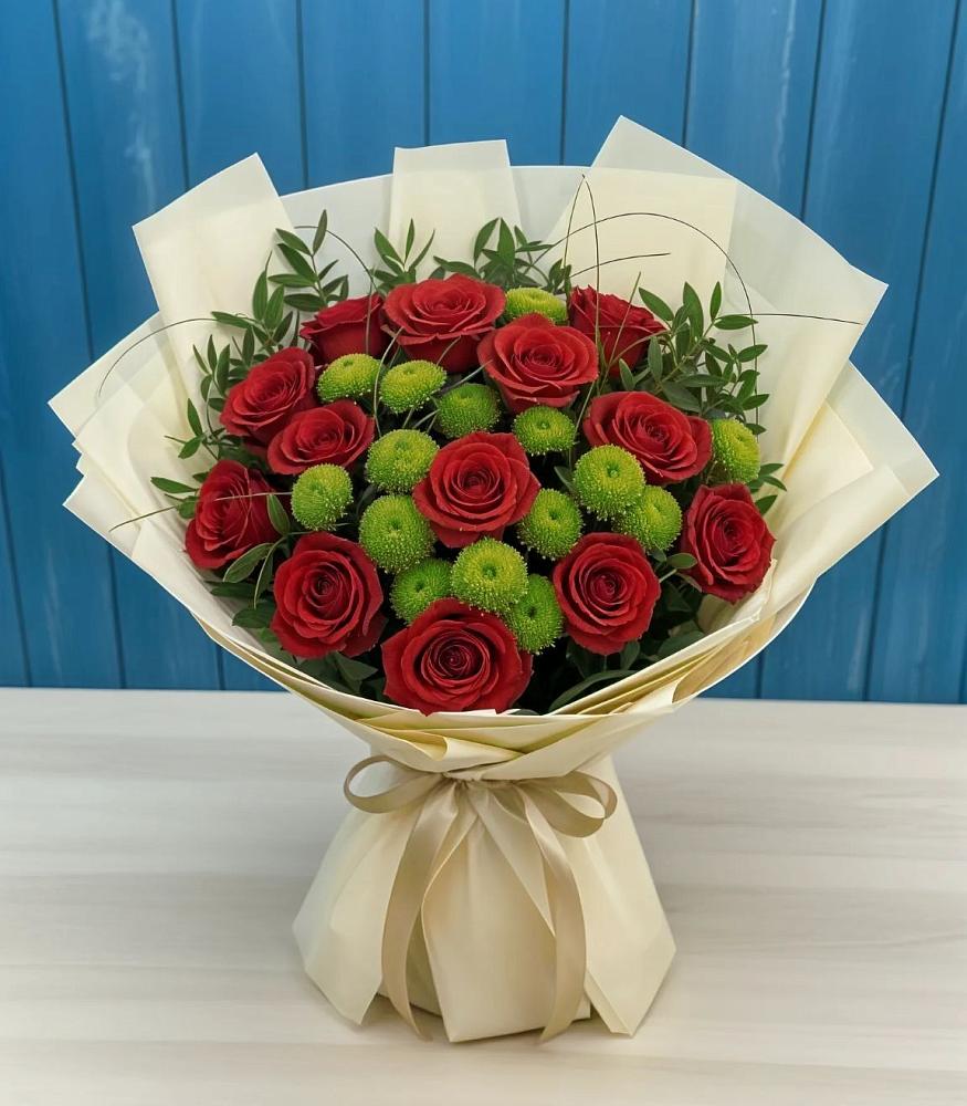 Букет цветов из: Розы и Хризантемы в Птичьем