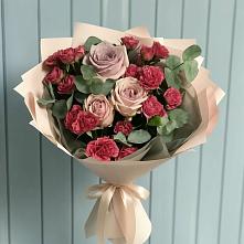 Букет цветов из:  Гвоздики и Розы в Птичьем