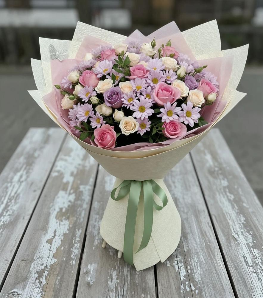 Букет цветов из: Розы и Хризантемы в Птичьем